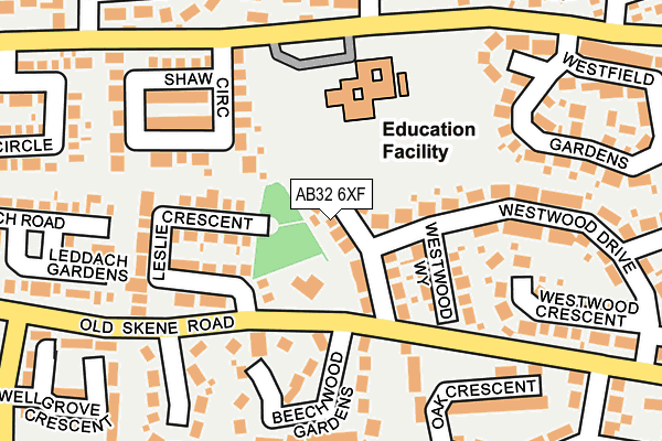 AB32 6XF map - OS OpenMap – Local (Ordnance Survey)