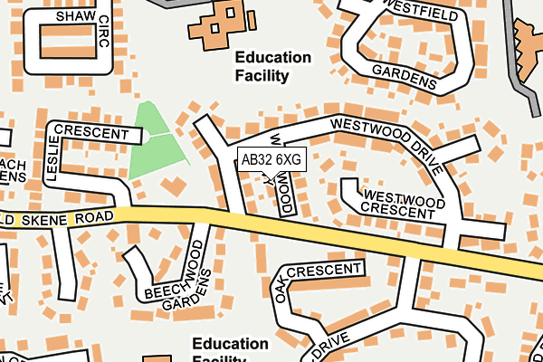 AB32 6XG map - OS OpenMap – Local (Ordnance Survey)