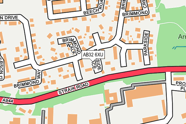 AB32 6XU map - OS OpenMap – Local (Ordnance Survey)