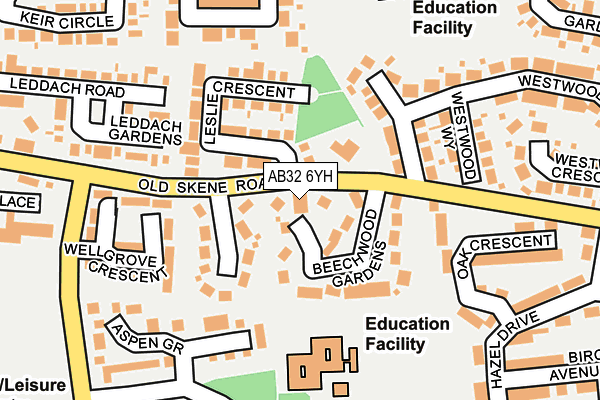 AB32 6YH map - OS OpenMap – Local (Ordnance Survey)