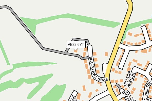 AB32 6YT map - OS OpenMap – Local (Ordnance Survey)