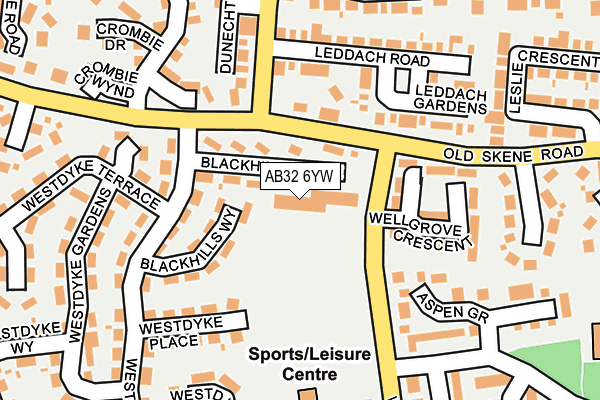 AB32 6YW map - OS OpenMap – Local (Ordnance Survey)