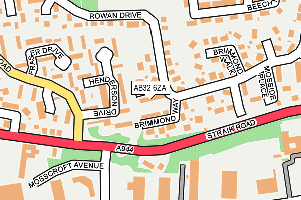 AB32 6ZA map - OS OpenMap – Local (Ordnance Survey)