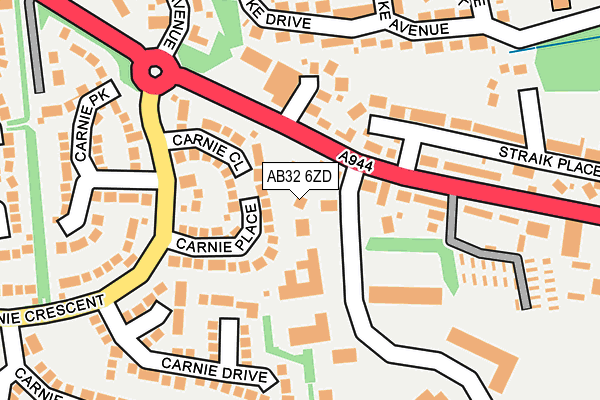 AB32 6ZD map - OS OpenMap – Local (Ordnance Survey)