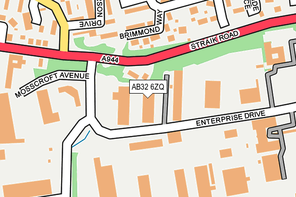 AB32 6ZQ map - OS OpenMap – Local (Ordnance Survey)