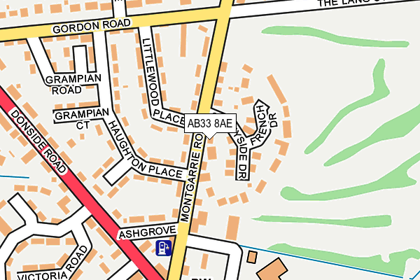 AB33 8AE map - OS OpenMap – Local (Ordnance Survey)