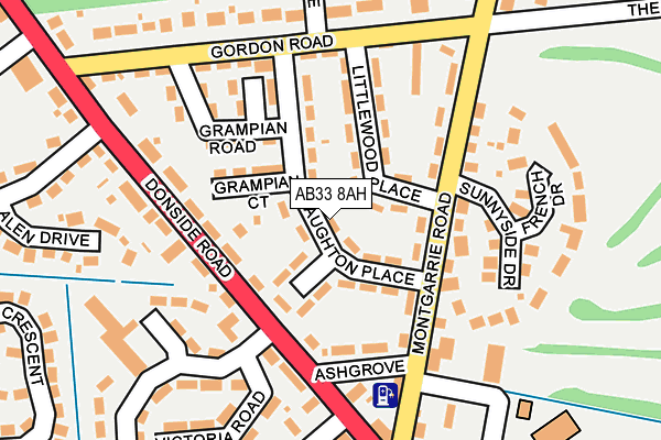 AB33 8AH map - OS OpenMap – Local (Ordnance Survey)