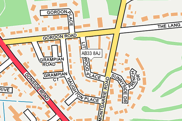 AB33 8AJ map - OS OpenMap – Local (Ordnance Survey)