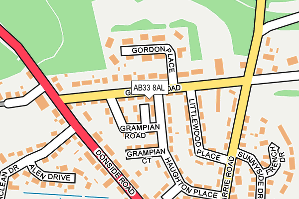 AB33 8AL map - OS OpenMap – Local (Ordnance Survey)