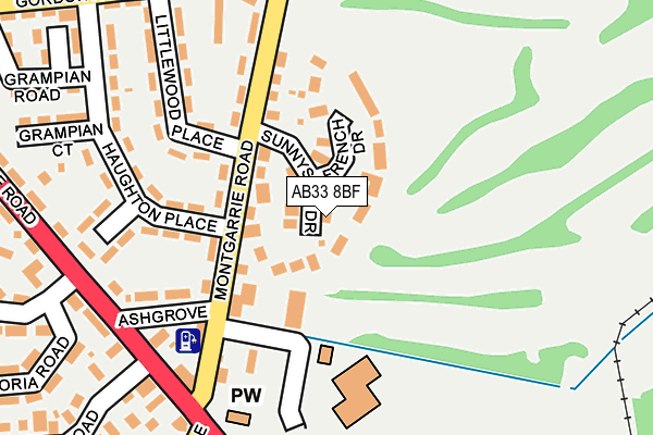 AB33 8BF map - OS OpenMap – Local (Ordnance Survey)