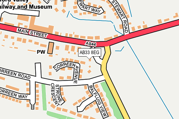 AB33 8EG map - OS OpenMap – Local (Ordnance Survey)