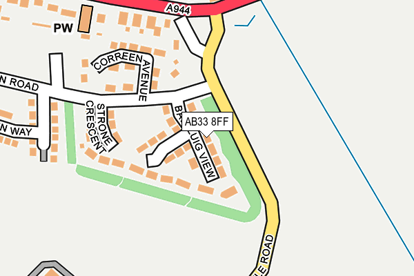 AB33 8FF map - OS OpenMap – Local (Ordnance Survey)