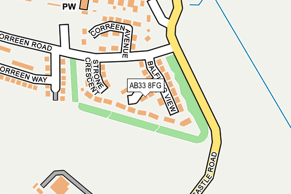 AB33 8FG map - OS OpenMap – Local (Ordnance Survey)