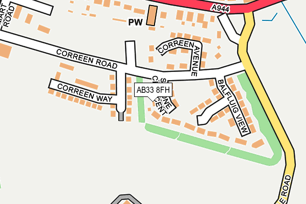 AB33 8FH map - OS OpenMap – Local (Ordnance Survey)