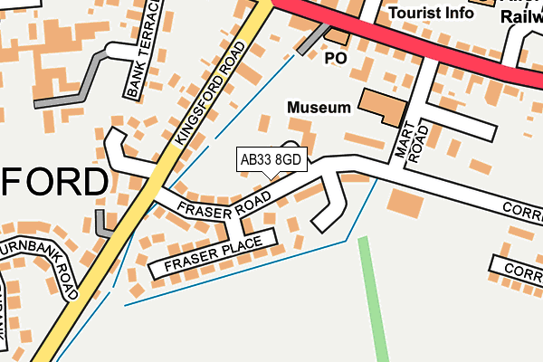 AB33 8GD map - OS OpenMap – Local (Ordnance Survey)