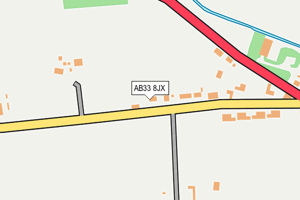 AB33 8JX map - OS OpenMap – Local (Ordnance Survey)