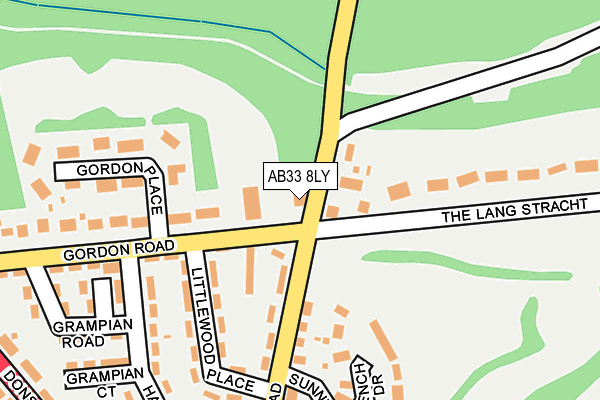 AB33 8LY map - OS OpenMap – Local (Ordnance Survey)