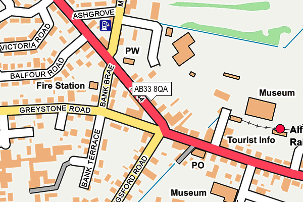 AB33 8QA map - OS OpenMap – Local (Ordnance Survey)
