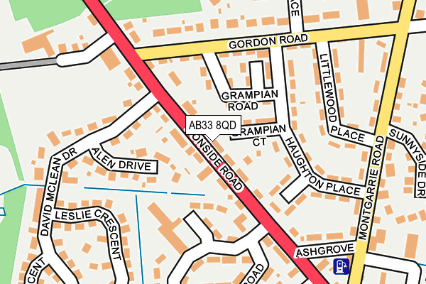 AB33 8QD map - OS OpenMap – Local (Ordnance Survey)