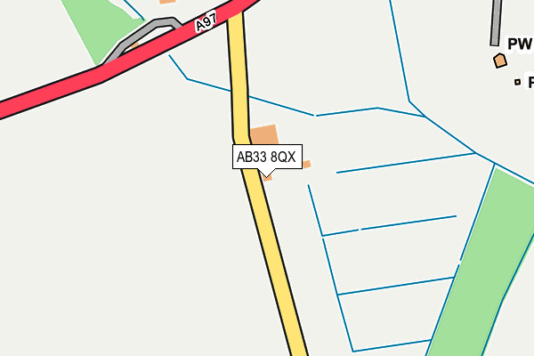 AB33 8QX map - OS OpenMap – Local (Ordnance Survey)
