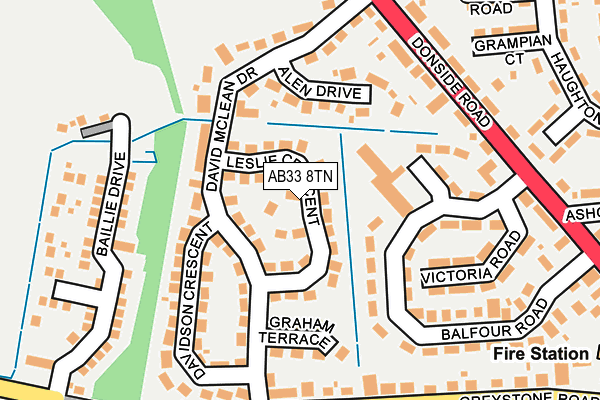 AB33 8TN map - OS OpenMap – Local (Ordnance Survey)