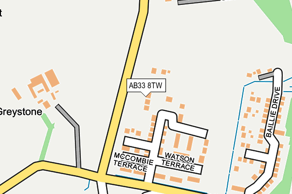 AB33 8TW map - OS OpenMap – Local (Ordnance Survey)