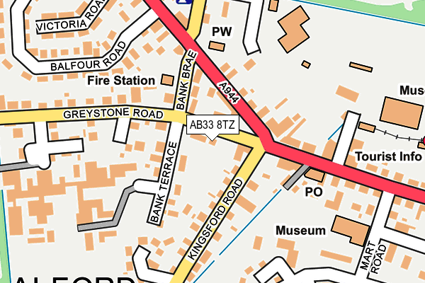 AB33 8TZ map - OS OpenMap – Local (Ordnance Survey)