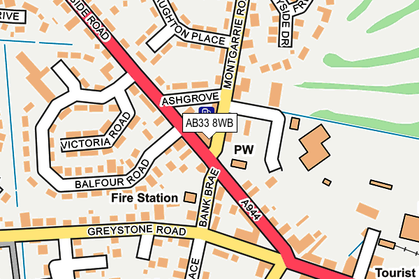 AB33 8WB map - OS OpenMap – Local (Ordnance Survey)