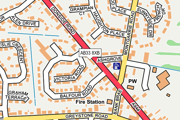 AB33 8XB map - OS OpenMap – Local (Ordnance Survey)
