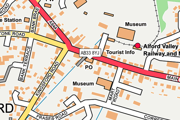 AB33 8YJ map - OS OpenMap – Local (Ordnance Survey)