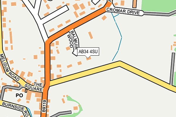 AB34 4SU map - OS OpenMap – Local (Ordnance Survey)
