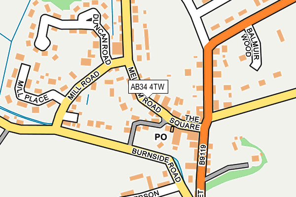 AB34 4TW map - OS OpenMap – Local (Ordnance Survey)