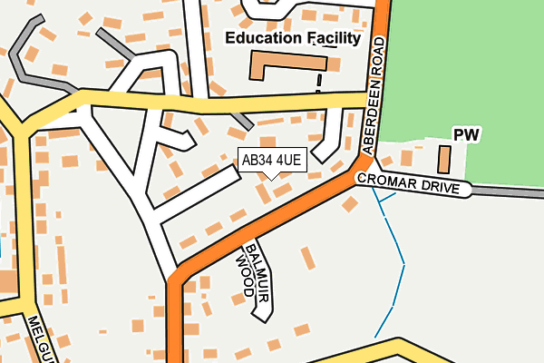 AB34 4UE map - OS OpenMap – Local (Ordnance Survey)