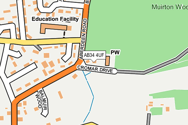 AB34 4UF map - OS OpenMap – Local (Ordnance Survey)