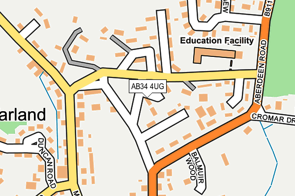 AB34 4UG map - OS OpenMap – Local (Ordnance Survey)
