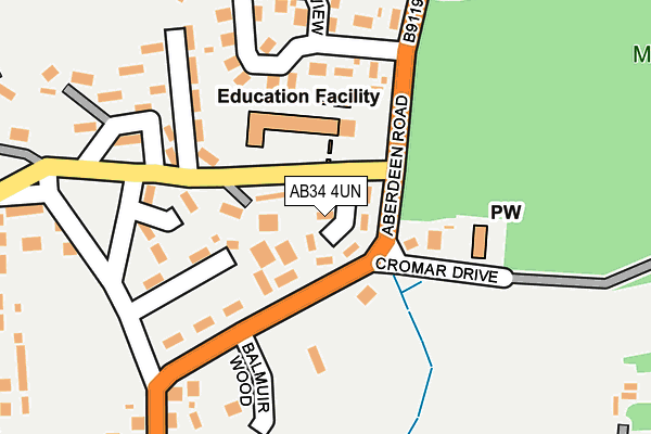 AB34 4UN map - OS OpenMap – Local (Ordnance Survey)
