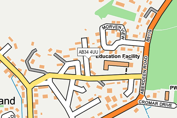 AB34 4UU map - OS OpenMap – Local (Ordnance Survey)
