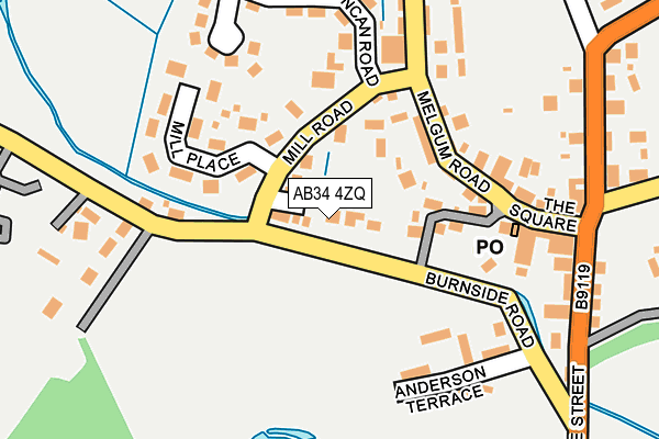 AB34 4ZQ map - OS OpenMap – Local (Ordnance Survey)