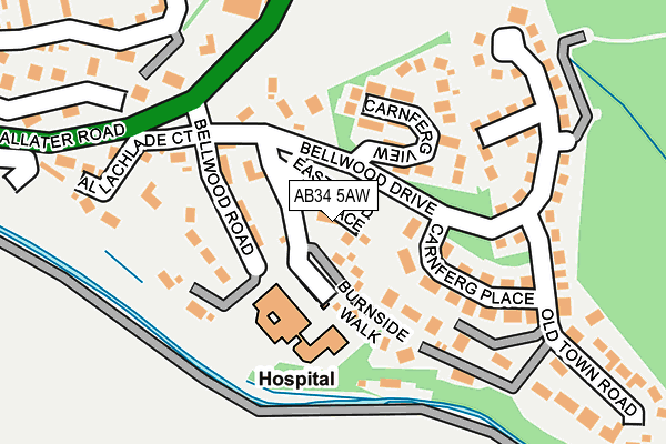 AB34 5AW map - OS OpenMap – Local (Ordnance Survey)