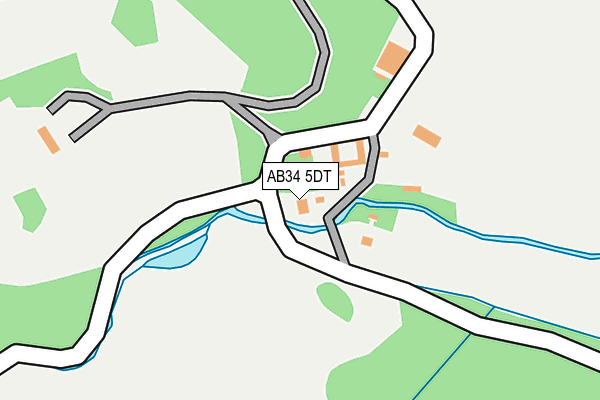 AB34 5DT map - OS OpenMap – Local (Ordnance Survey)