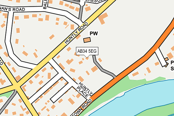 AB34 5EG map - OS OpenMap – Local (Ordnance Survey)