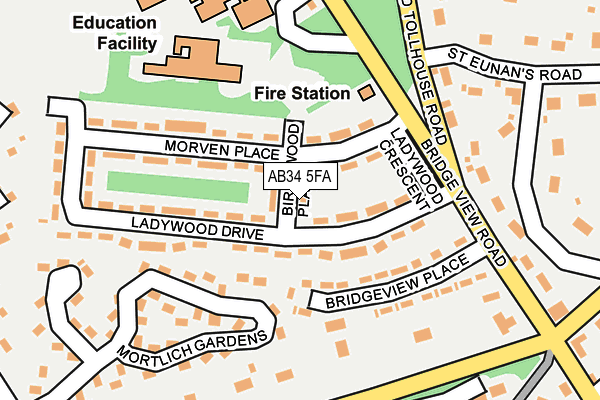 AB34 5FA map - OS OpenMap – Local (Ordnance Survey)