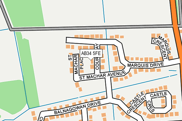 AB34 5FE map - OS OpenMap – Local (Ordnance Survey)
