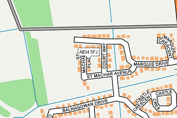 AB34 5FJ map - OS OpenMap – Local (Ordnance Survey)