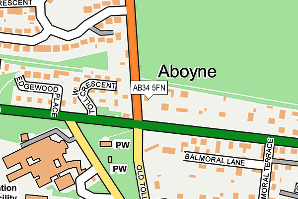 AB34 5FN map - OS OpenMap – Local (Ordnance Survey)