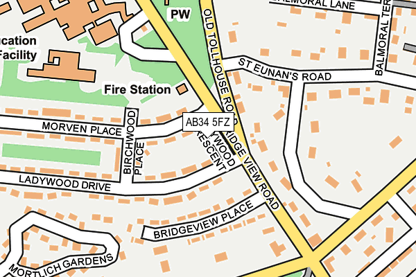 AB34 5FZ map - OS OpenMap – Local (Ordnance Survey)