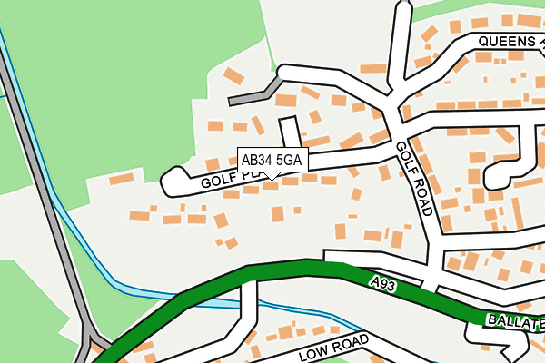AB34 5GA map - OS OpenMap – Local (Ordnance Survey)
