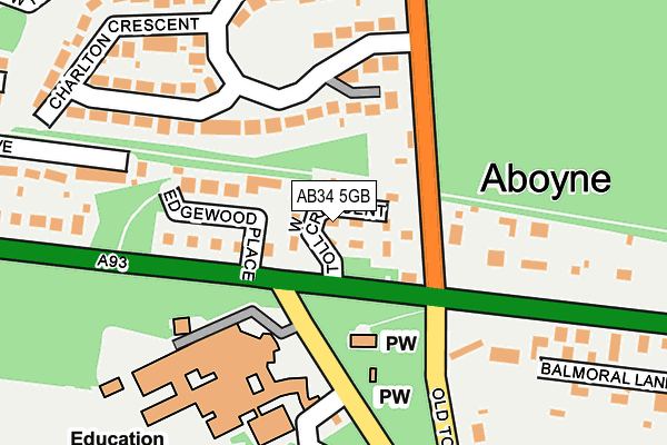 AB34 5GB map - OS OpenMap – Local (Ordnance Survey)
