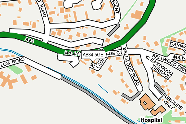 AB34 5GE map - OS OpenMap – Local (Ordnance Survey)