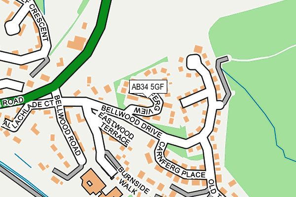 AB34 5GF map - OS OpenMap – Local (Ordnance Survey)